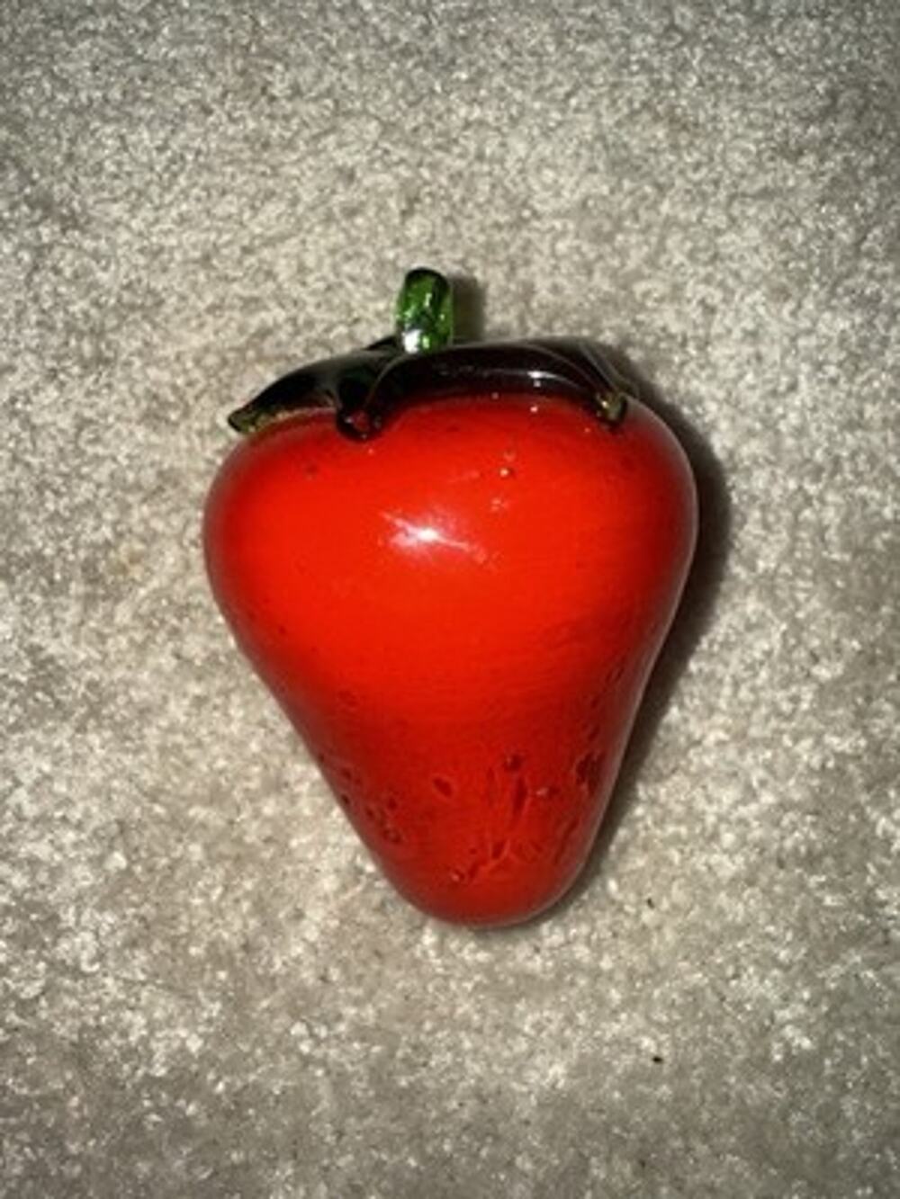 Studio Art Glass Hand Blown Red Strawberry Paperweight EUC